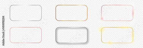 Set of six rounded rectangular frames