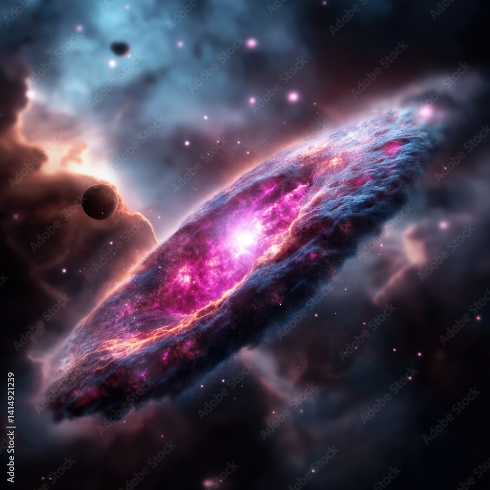 Expand your horizons with vibrant celestial beauty of an interstellar field showcasing pulsars and quasars
