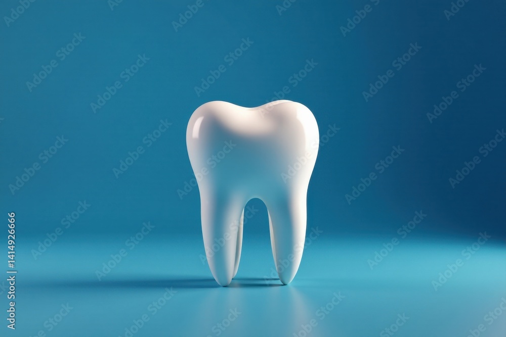 A Pristine White Tooth Model on a Smooth Teal Surface, Symbolic of Oral Health and Hygiene Practices A Pristine White Tooth Model on a Smooth Teal Surface, Symbolic of Oral Health and Hygiene Practices