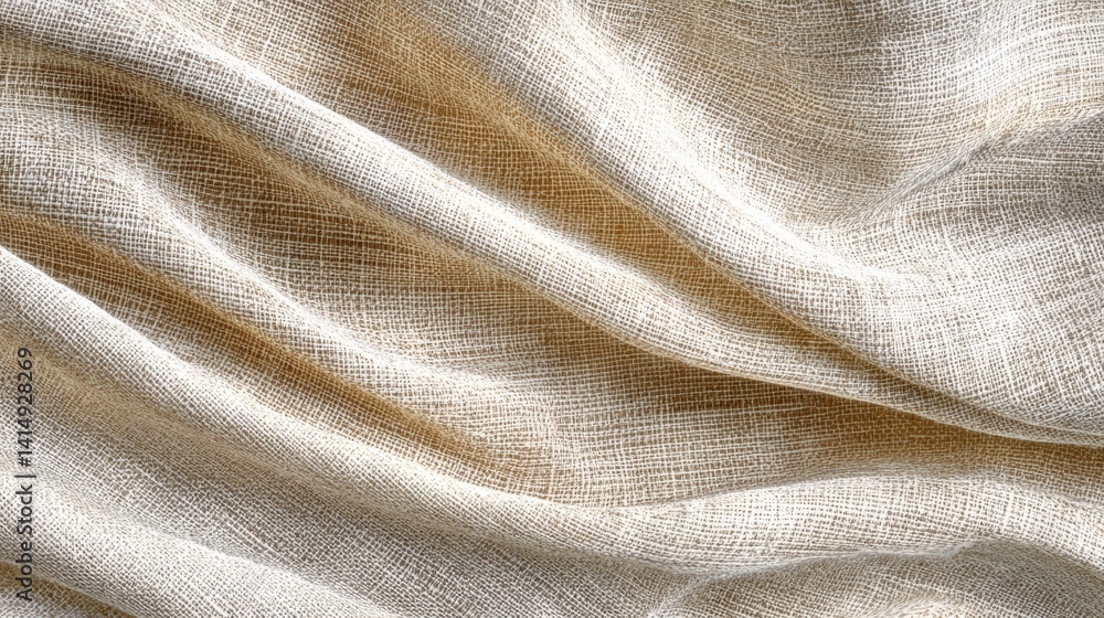 Beige linen fabric texture with sunlight and natural shadows Beige linen fabric texture with sunlight and natural shadows
