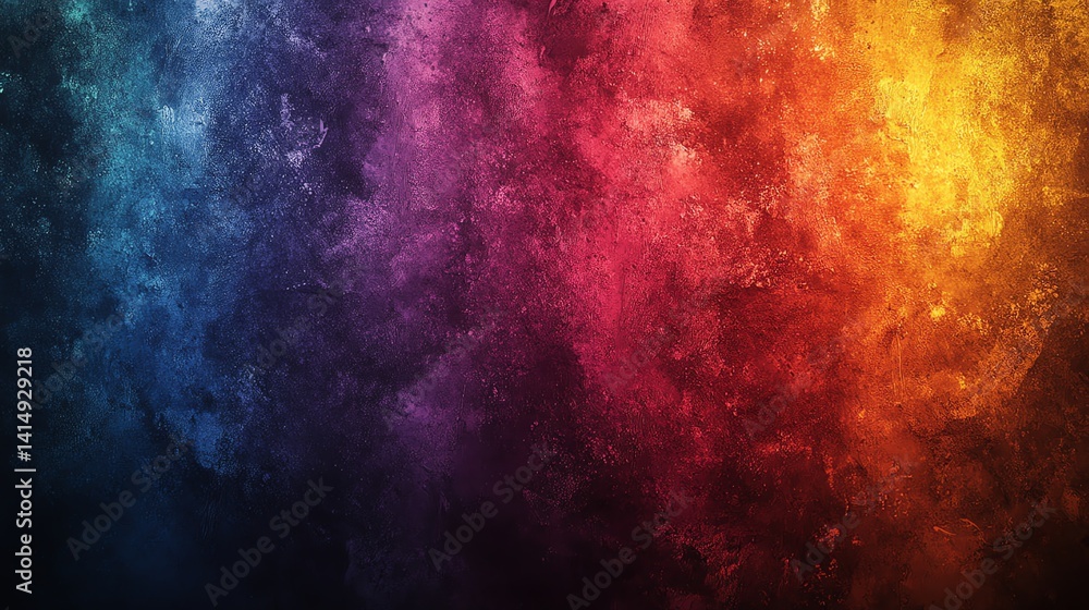 Fototapeta premium A stunning gradient background with vibrant blue, purple, red, and orange hues creates a textured, dramatic effect. Perfect for website banners or artistic designs.