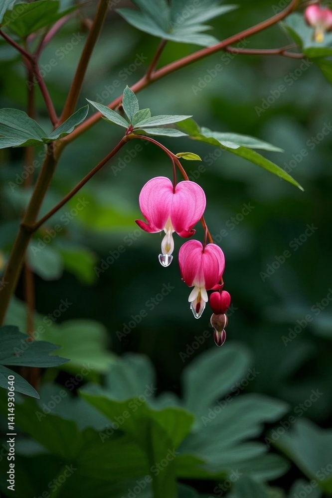 there is a pink flower that is growing on a branch there is a pink flower that is growing on a branch