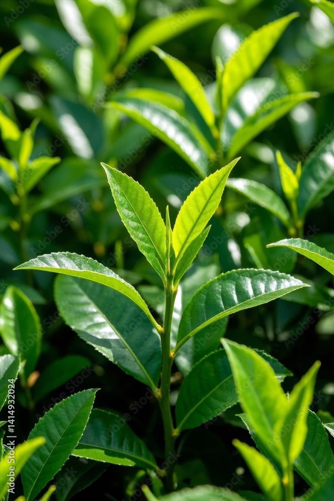 Fototapeta premium a close up of a green plant with leaves in the background