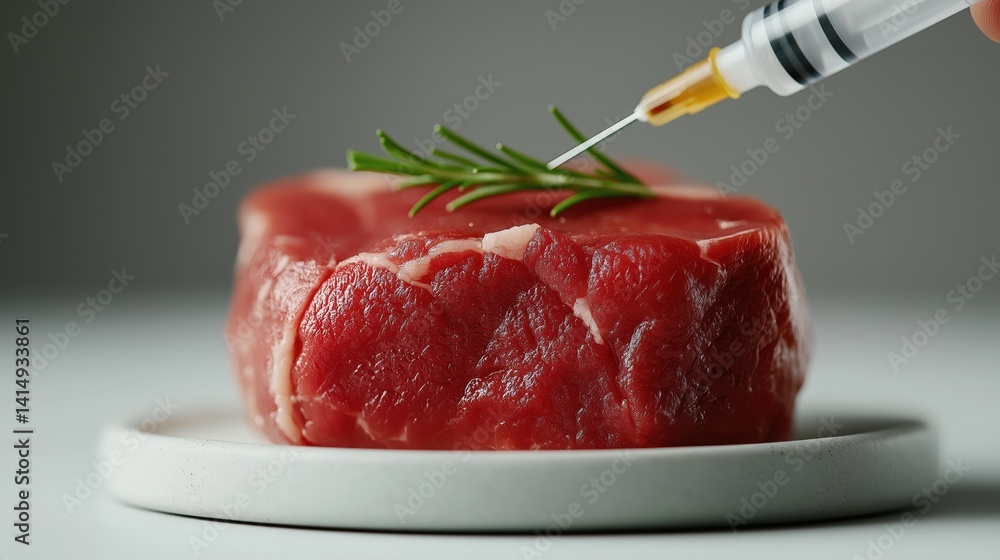 Genetic manipulation in meat production using syringe injection highlights advancements in food biotechnology