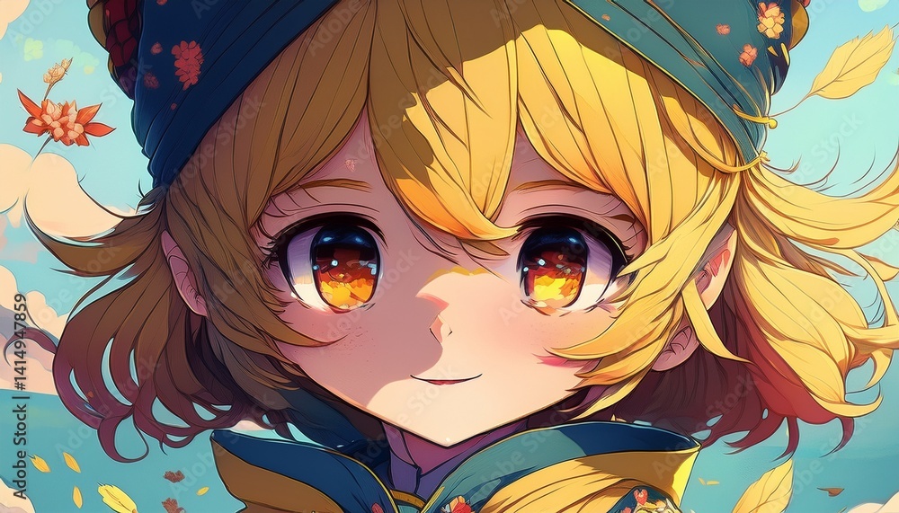 Naklejka premium Manga Girl