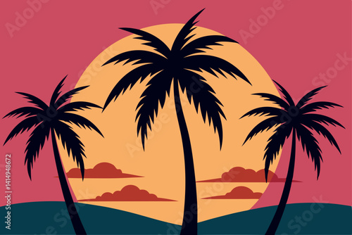 palm trees at sunset