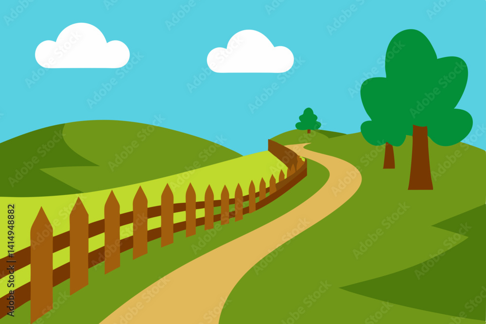 Obraz premium landscape with road and trees