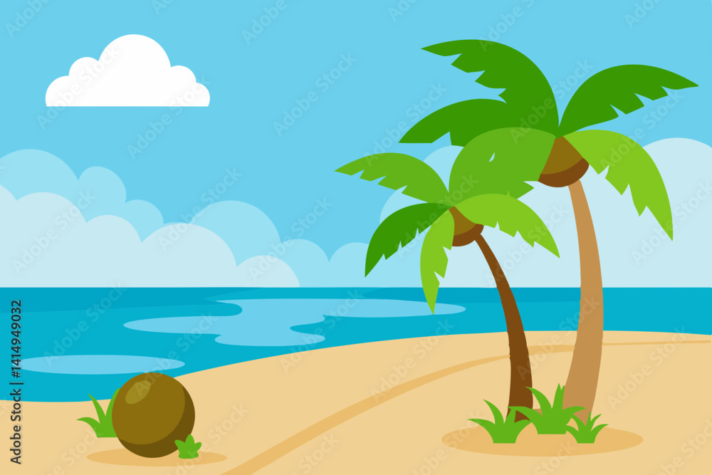tropical beach with palm trees and sea tropical beach with palm trees and sea