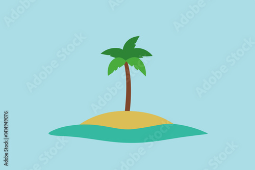 tropical island with palm trees