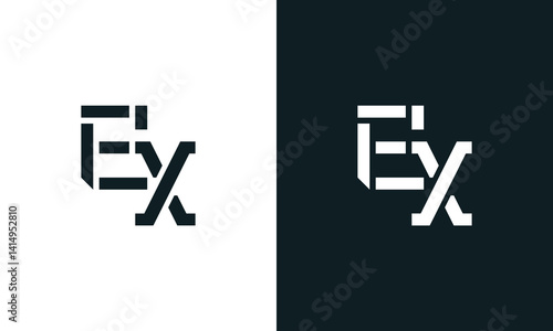 Creative minimal abstract letter EX logo.