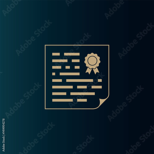 Logo for achievement award in editorial fields such as news, script, poetry, story. Vector.