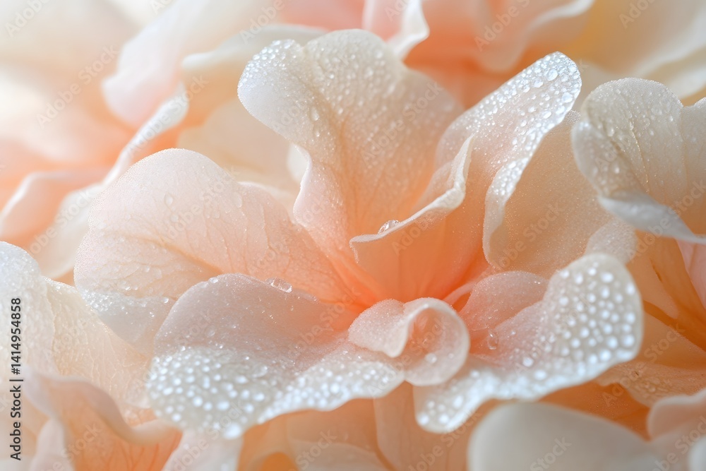 Fototapeta premium Macro Beauty of Dew Drops on Soft Flower Petals