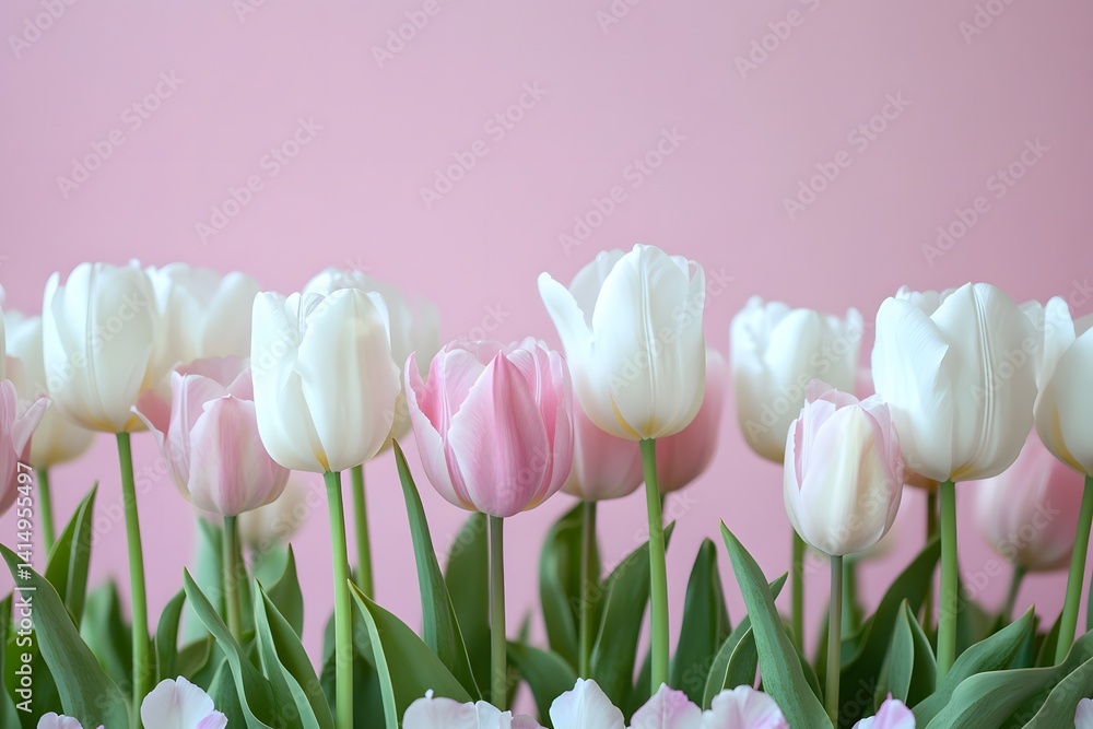 Order in Nature Pink White Tulip Arrangement Order in Nature Pink White Tulip Arrangement
