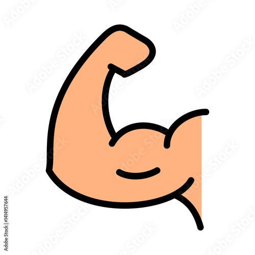 Muscle Icon Colorful Illustration Flat Design Style Transparent Background