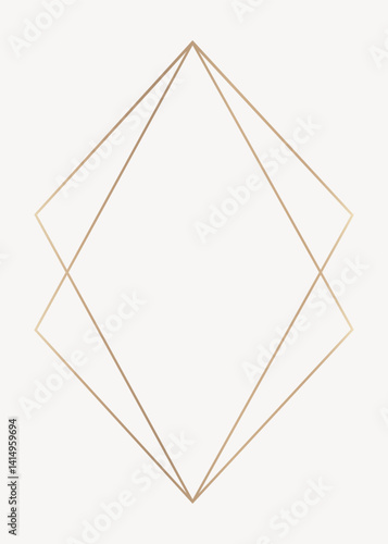 Rhombus gold frame vector