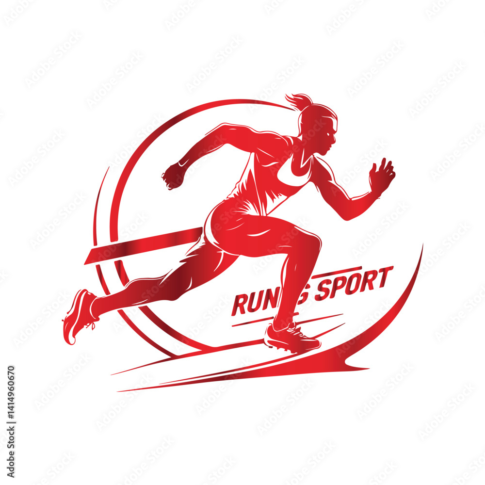 Obraz premium Running Athlete Logo design