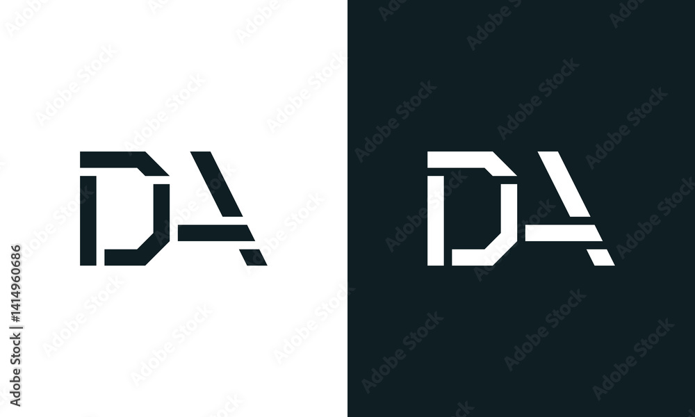 Creative minimal abstract letter DA logo. Creative minimal abstract letter DA logo.