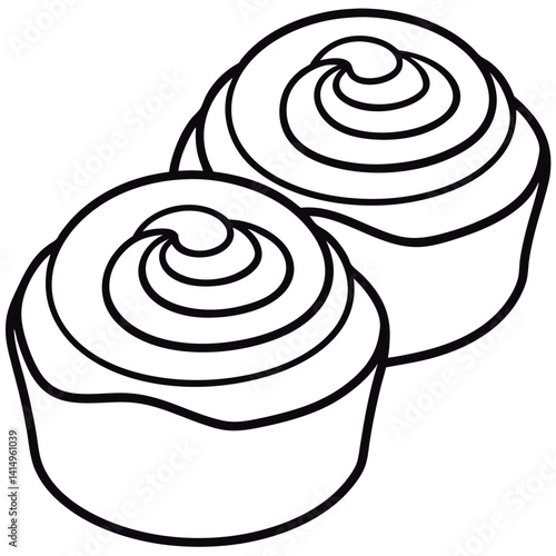 Vector illustration of a Two delicious swirl rolls.