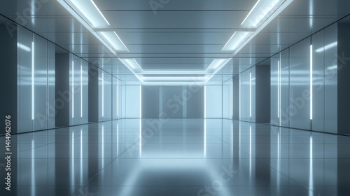 Futuristic Corridor   A Sterile  Sleek  and Modern Architectural Design