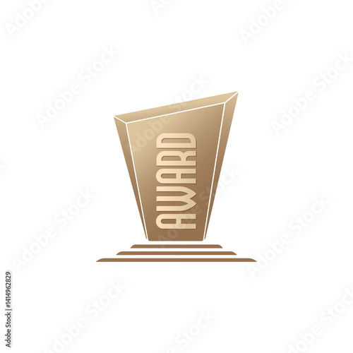 Gold metallic award illustration. Vector.