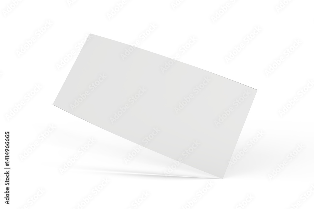 Realistic Dl Flyer Blank Mockup template isolated on background. Empty 3d landscape paper template for flyer, wedding invitation, postcard, gift card, note cards, voucher, greeting card, brochure Realistic Dl Flyer Blank Mockup template isolated on background. Empty 3d landscape paper template for flyer, wedding invitation, postcard, gift card, note cards, voucher, greeting card, brochure
