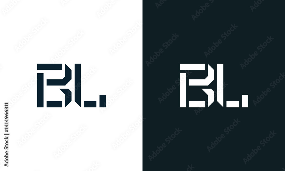 Obraz premium Creative minimal abstract letter BL logo.