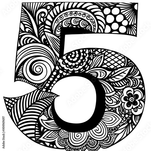 Number 5 Vector Numeral Design