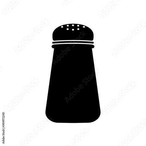 Salt shaker icon in black silhouette style