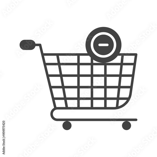 Remove From The Cart icon vector image. Suitable for mobile apps, web apps and print media.