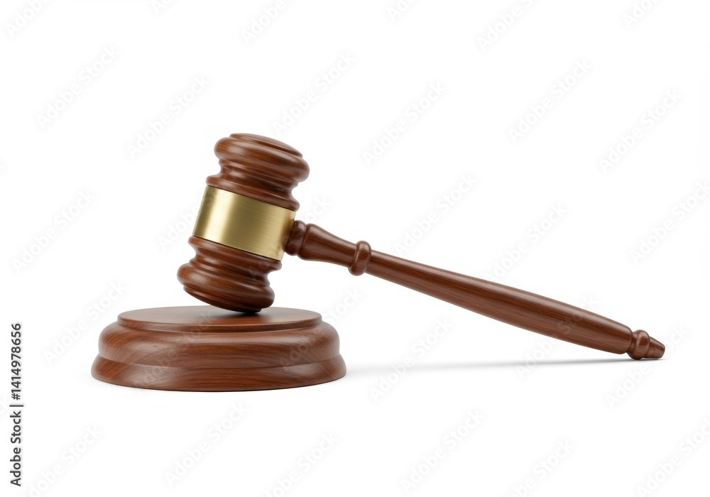 Brown gavel isolated on a white Brown gavel isolated on a white