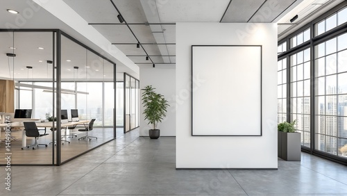 Modern Office White Wall Poster Space