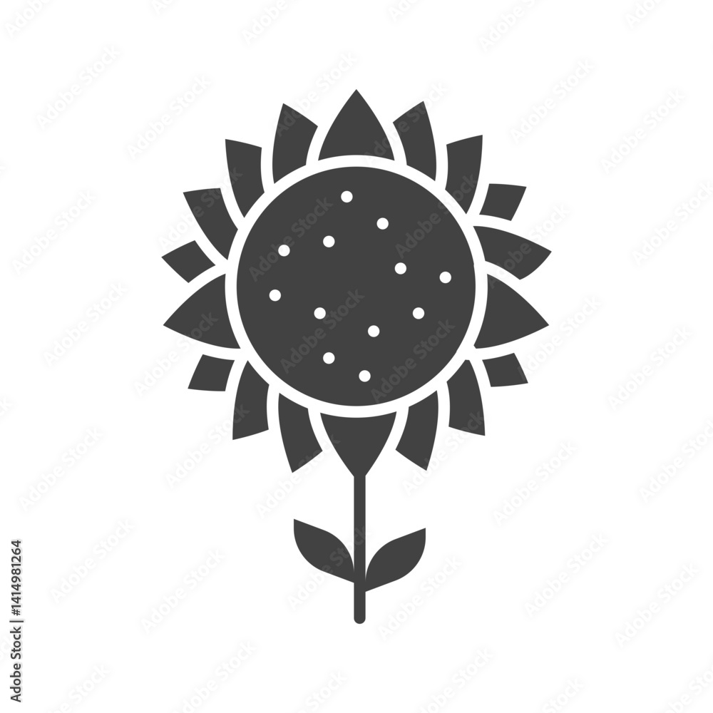 sunflower icon vector image. Suitable for mobile apps, web apps and print media. sunflower icon vector image. Suitable for mobile apps, web apps and print media.