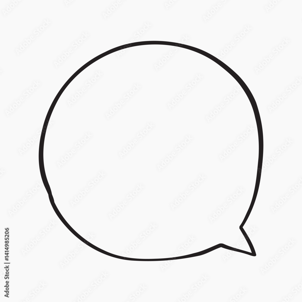 Simple round speech bubble outline illustration vector Simple round speech bubble outline illustration vector