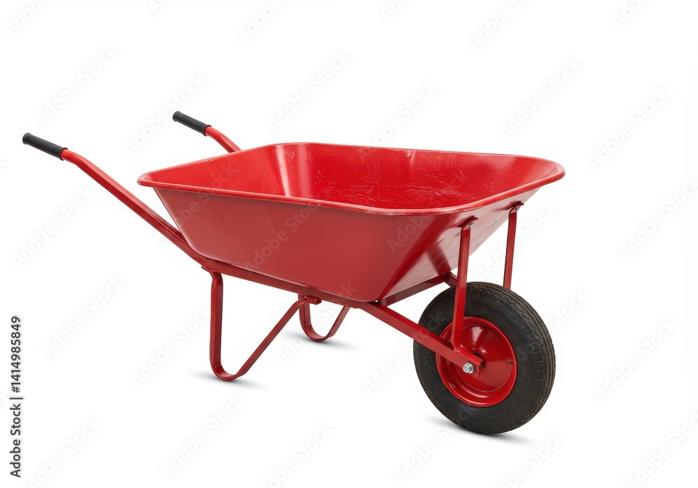 Red Wheelbarrow isolated on a white background Red Wheelbarrow isolated on a white background