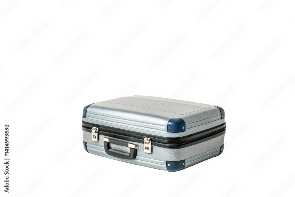 PNG Silver hard-shell suitcase with secure latches and handle PNG Silver hard-shell suitcase with secure latches and handle
