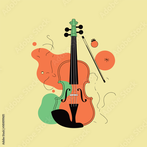 Stylized Violin Illustration