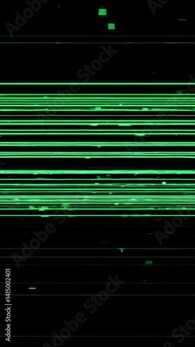 Dynamic green pixel glitch with cloud movement illustrating digital interference