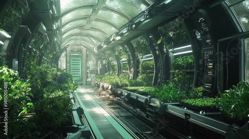 Futuristic Hydroponic Greenhouse: A Glimpse into Sustainable Space Farming