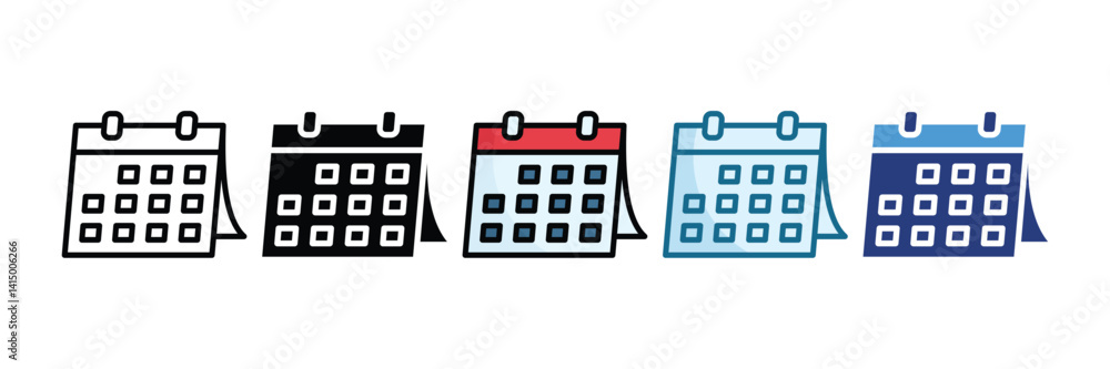 Calendar Icon Set Multiple Style Collection Calendar Icon Set Multiple Style Collection