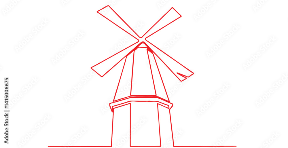 Windmill line art Windmill line art
