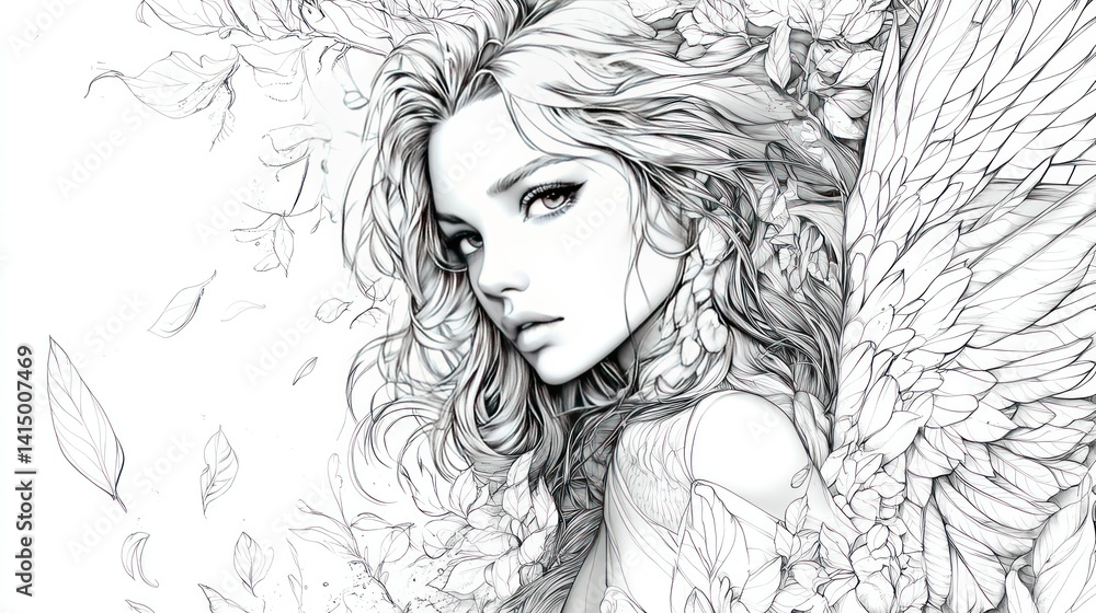 Fototapeta premium Fantasy coloring pages