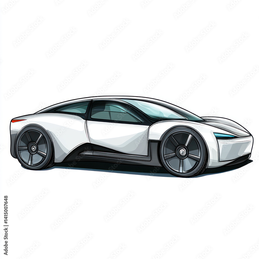 Obraz premium silver sports car