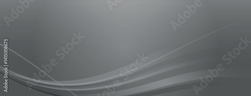 Gray background with smooth, flowing wave patterns. The background is sleek and modern, featuring varying shades of gray for a dynamic effect. Minimal abstract wavy gradient vector background