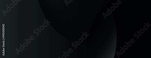 A sleek black background with a modern, smooth texture. The black background features subtle gradients and curved shapes. Minimal abstract gradient curve vector background