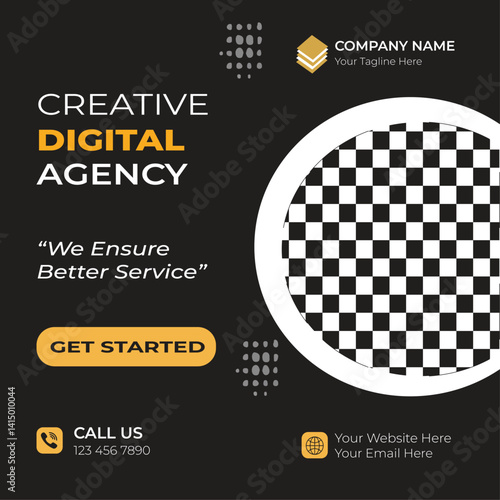 Digital business marketing banner for social media post template