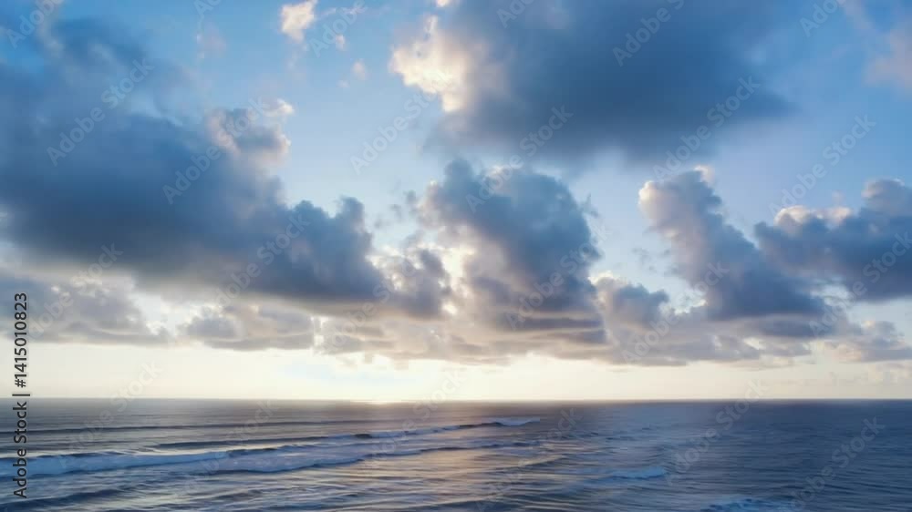 Ocean Waves Rolling Under Cloudy Sky Peaceful Coastal Scenery Ocean Waves Rolling Under Cloudy Sky Peaceful Coastal Scenery