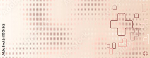Beige background with a dotted texture, featuring geometric shapes. The beige background adds a soft, modern touch with subtle patterns. Minimal halftone dotted texture vector background