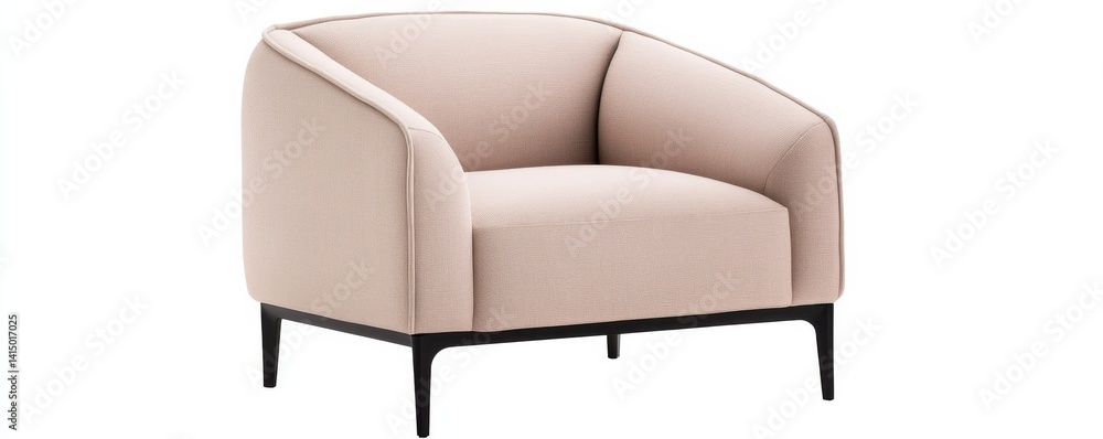 Naklejka premium a geometric armchair clipart, modern furniture element, abstract shape, soft neutral colors, isolated on white background