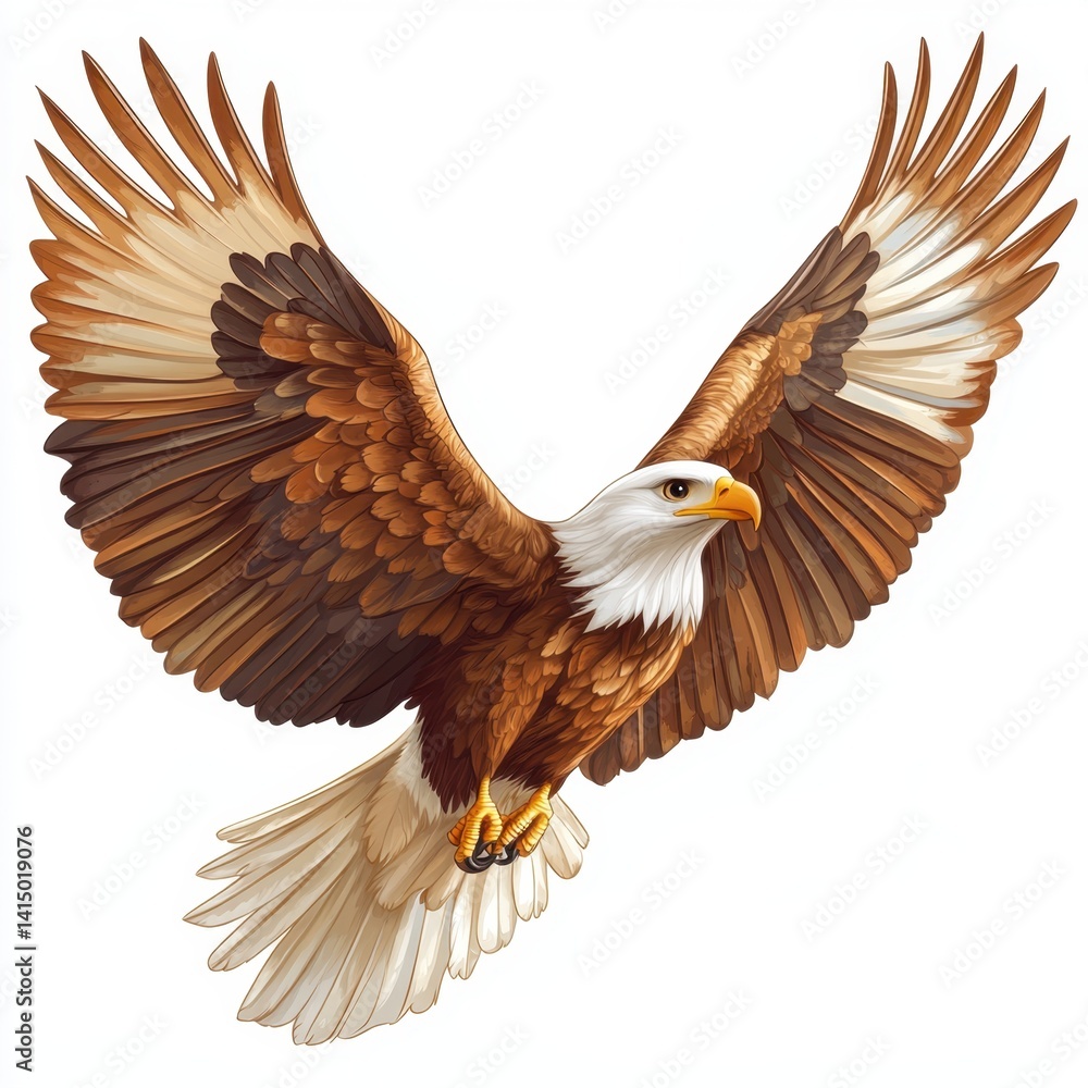 Obraz premium bald eagle in the sky, isolated clear white background
