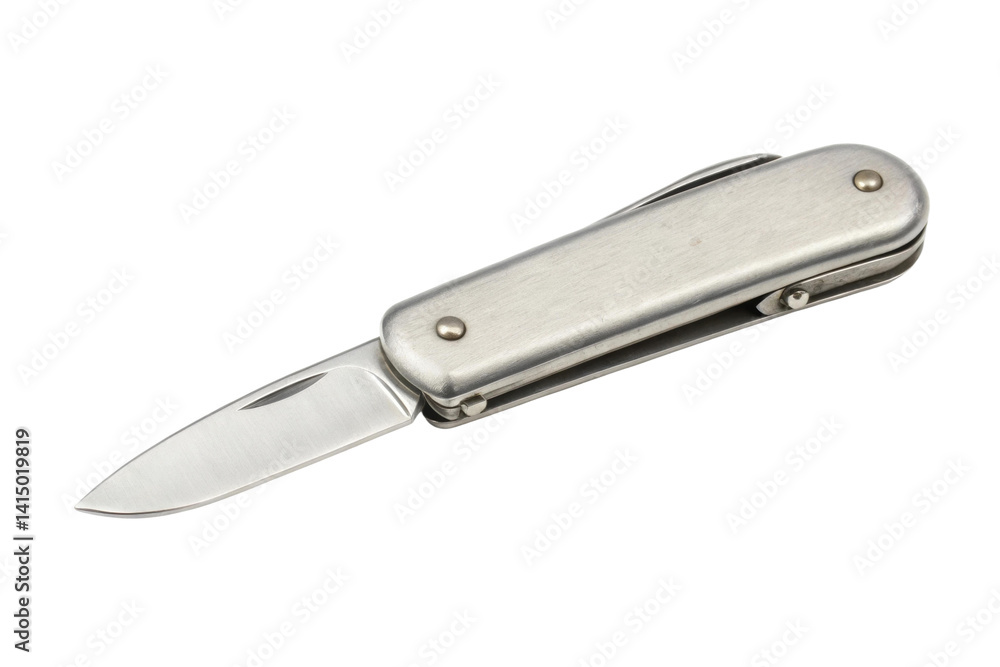 PNG Stainless steel pocket knife with folded blade PNG Stainless steel pocket knife with folded blade